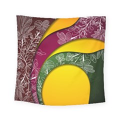 Flower Floral Leaf Star Sunflower Green Red Yellow Brown Sexxy Square Tapestry (small)