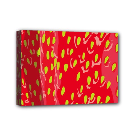 Fruit Seed Strawberries Red Yellow Frees Mini Canvas 7  X 5  by Mariart