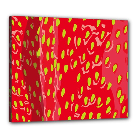 Fruit Seed Strawberries Red Yellow Frees Canvas 24  X 20  by Mariart