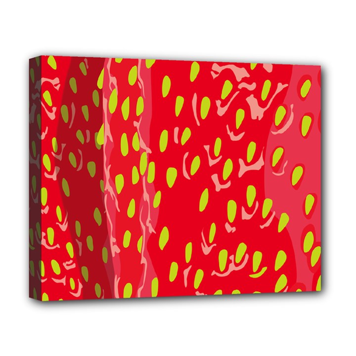 Fruit Seed Strawberries Red Yellow Frees Deluxe Canvas 20  x 16  