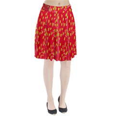 Fruit Seed Strawberries Red Yellow Frees Pleated Skirt