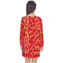 Fruit Seed Strawberries Red Yellow Frees Long Sleeve Chiffon Shift Dress  View2