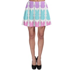 Happy Easter Rabbit Color Green Purple Blue Pink Skater Skirt by Mariart