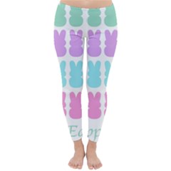 Happy Easter Rabbit Color Green Purple Blue Pink Classic Winter Leggings by Mariart