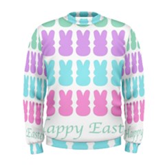 Happy Easter Rabbit Color Green Purple Blue Pink Men s Sweatshirt by Mariart