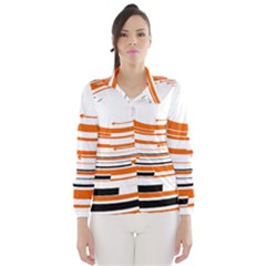 Hole Black Orange Arrow Wind Breaker (women) by Mariart