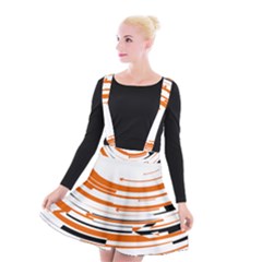 Hole Black Orange Arrow Suspender Skater Skirt by Mariart