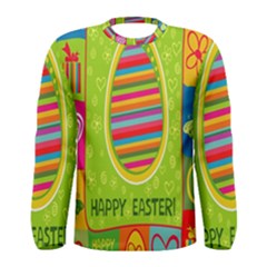 Happy Easter Butterfly Love Flower Floral Color Rainbow Men s Long Sleeve Tee by Mariart