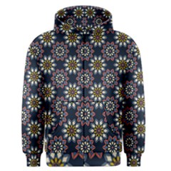 Floral Flower Star Blue Men s Zipper Hoodie by Mariart