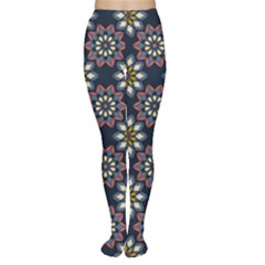 Floral Flower Star Blue Women s Tights by Mariart