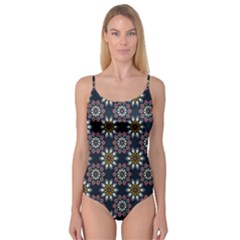 Floral Flower Star Blue Camisole Leotard  by Mariart