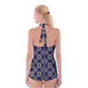 Floral Flower Star Blue Boyleg Halter Swimsuit  View2