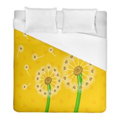 Leaf Flower Floral Sakura Love Heart Yellow Orange White Green Duvet Cover (full/ Double Size) by Mariart