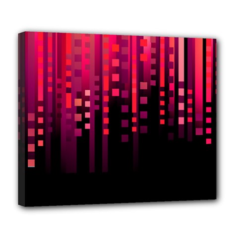 Line Vertical Plaid Light Black Red Purple Pink Sexy Deluxe Canvas 24  X 20   by Mariart