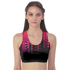 Line Vertical Plaid Light Black Red Purple Pink Sexy Sports Bra by Mariart