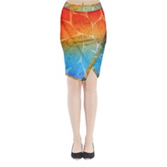 Leaf Color Sam Rainbow Midi Wrap Pencil Skirt by Mariart