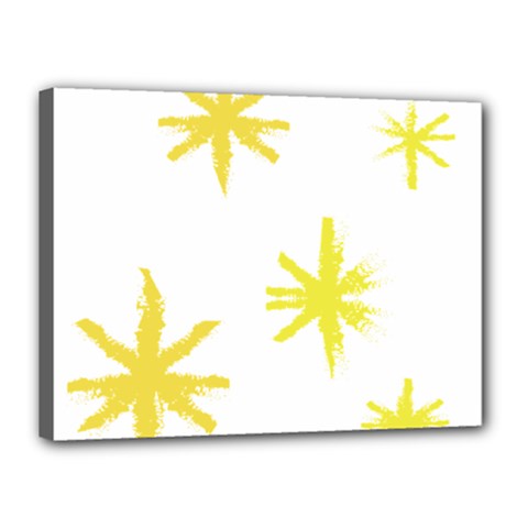 Line Painting Yellow Star Canvas 16  X 12  by Mariart