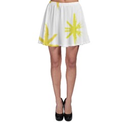 Line Painting Yellow Star Skater Skirt by Mariart