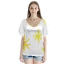 Line Painting Yellow Star Flutter Sleeve Top View1