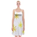 Line Painting Yellow Star Spaghetti Strap Velvet Dress View1