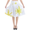 Line Painting Yellow Star Flared Midi Skirt View1