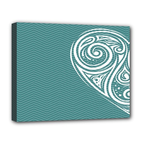 Line Wave Chevron Star Blue Love Heart Sea Beach Deluxe Canvas 20  X 16  