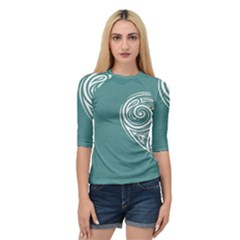 Line Wave Chevron Star Blue Love Heart Sea Beach Quarter Sleeve Tee