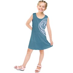 Line Wave Chevron Star Blue Love Heart Sea Beach Kids  Tunic Dress by Mariart