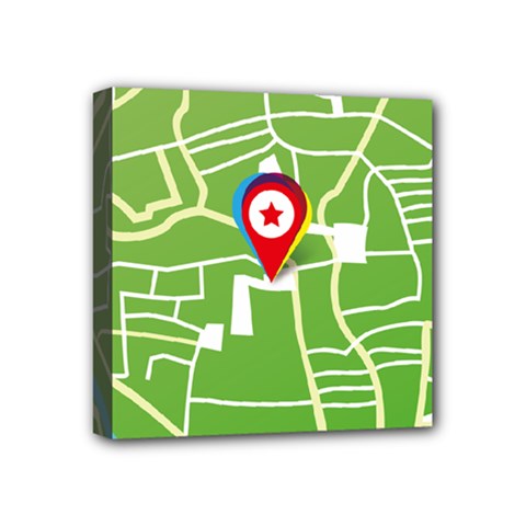 Map Street Star Location Mini Canvas 4  X 4  by Mariart