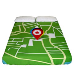 Map Street Star Location Fitted Sheet (california King Size)