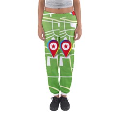 Map Street Star Location Women s Jogger Sweatpants by Mariart