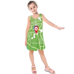 Map Street Star Location Kids  Sleeveless Dress by Mariart