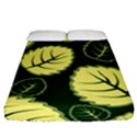 Leaf Green Yellow Fitted Sheet (Queen Size) View1