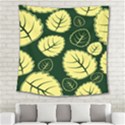 Leaf Green Yellow Square Tapestry (Large) View2