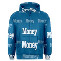 Money White Blue Color Men s Zipper Hoodie by Mariart