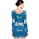 Money White Blue Color Long Sleeve Velvet Bodycon Dress View2