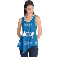 Money White Blue Color Sleeveless Tunic by Mariart