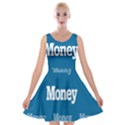 Money White Blue Color Velvet Skater Dress View1