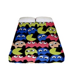 Pacman Seamless Generated Monster Eat Hungry Eye Mask Face Color Rainbow Fitted Sheet (full/ Double Size) by Mariart