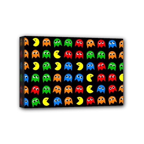 Pacman Seamless Generated Monster Eat Hungry Eye Mask Face Rainbow Color Mini Canvas 6  X 4  by Mariart