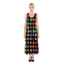 Pacman Seamless Generated Monster Eat Hungry Eye Mask Face Rainbow Color Sleeveless Maxi Dress View1