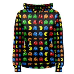 Pacman Seamless Generated Monster Eat Hungry Eye Mask Face Rainbow Color Women s Pullover Hoodie by Mariart