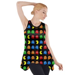 Pacman Seamless Generated Monster Eat Hungry Eye Mask Face Rainbow Color Side Drop Tank Tunic by Mariart