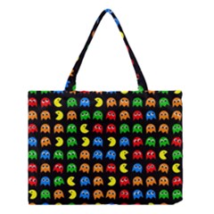 Pacman Seamless Generated Monster Eat Hungry Eye Mask Face Rainbow Color Medium Tote Bag