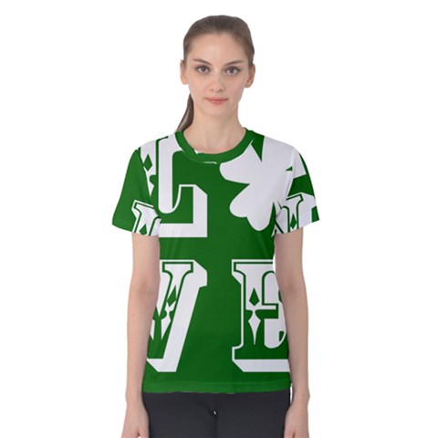 Parks And Tally Love Printable Green Women s Cotton Tee by Mariart