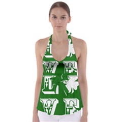 Parks And Tally Love Printable Green Babydoll Tankini Top by Mariart