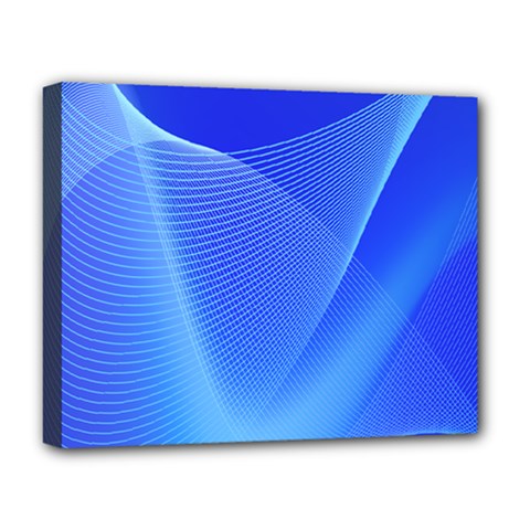 Line Net Light Blue White Chevron Wave Waves Deluxe Canvas 20  X 16   by Mariart