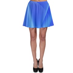 Line Net Light Blue White Chevron Wave Waves Skater Skirt by Mariart