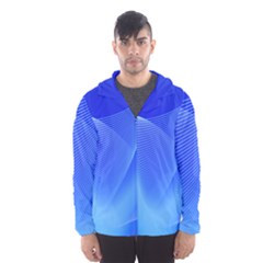 Line Net Light Blue White Chevron Wave Waves Hooded Wind Breaker (men) by Mariart