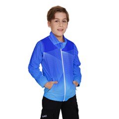 Line Net Light Blue White Chevron Wave Waves Wind Breaker (kids) by Mariart